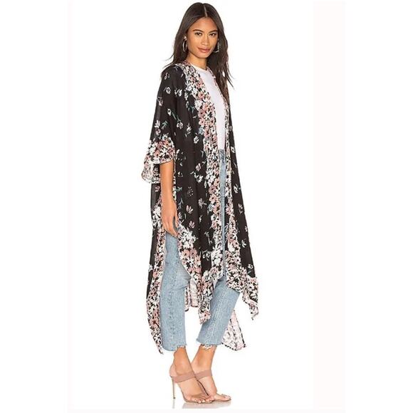 Michael Stars Rose Ruana floral kimono duster one size - Picture 1 of 6